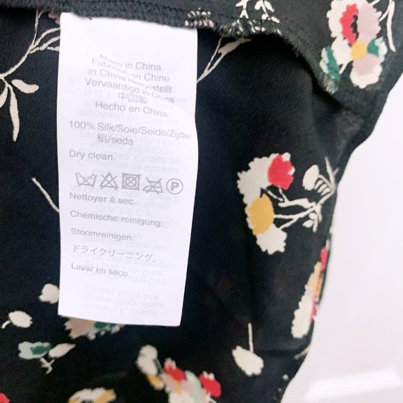 Madewell Silk Notched Ruffle-Cuff Top in Carnation Toss - Picture 7 of 8